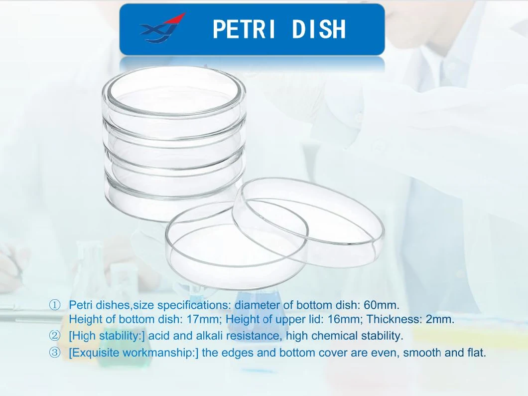 Laboratory Medical Sterile Glass Plastic Petri Dish 90*15 with Vent