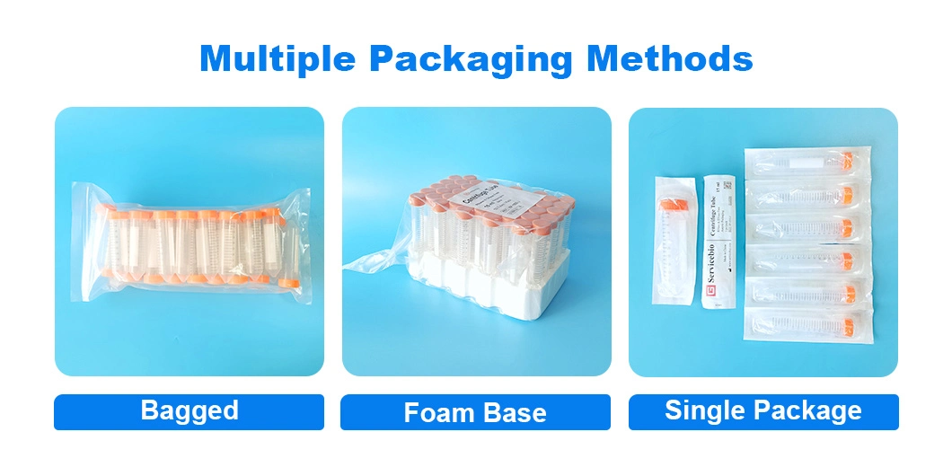 Servicebio Basic Customization Disposable Test Graduated Plastic Conical Multi Centrifuge Tubes 50ml with Screw Cap